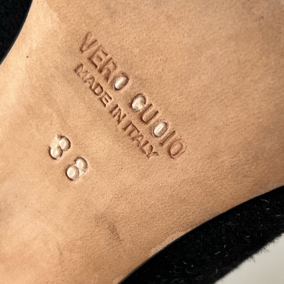 Pancaldi For Diane B Black Suede Leather Scalloped Women’s Heels Size Euro 38 - Picture 6 of 13